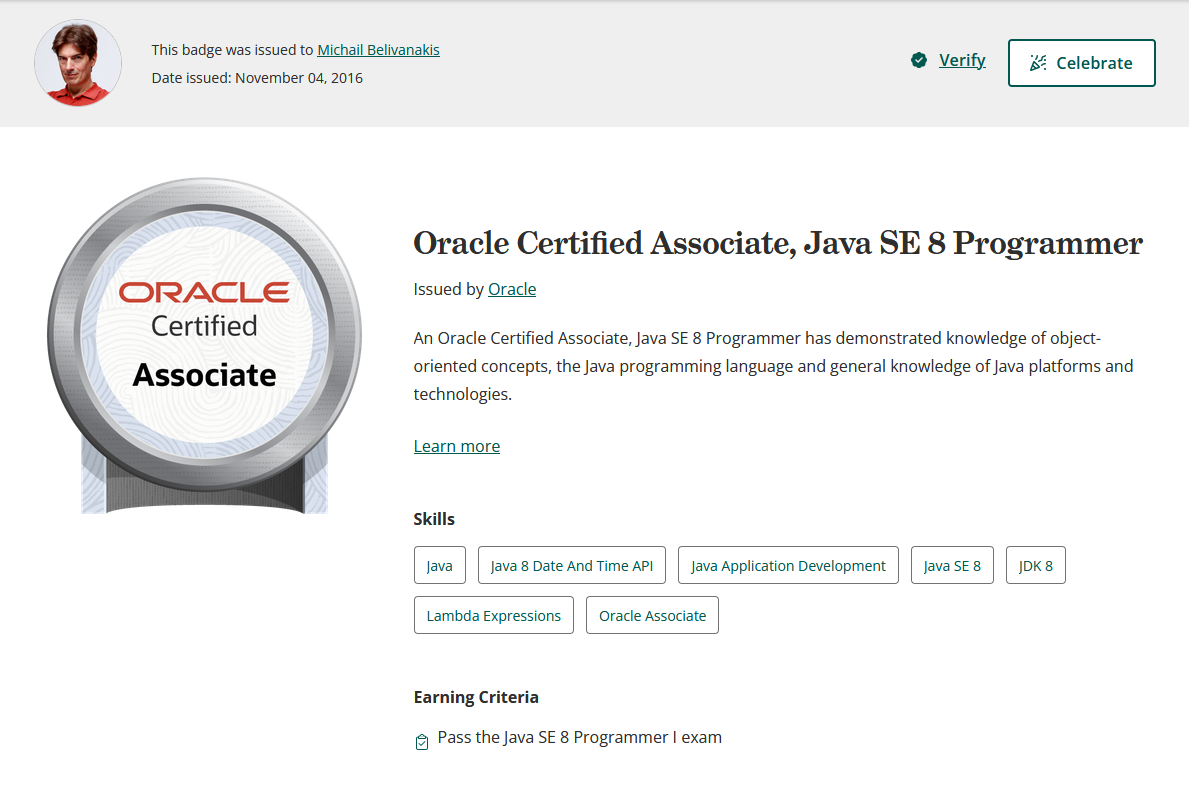 Mike Nakis - Oracle Certified Associate